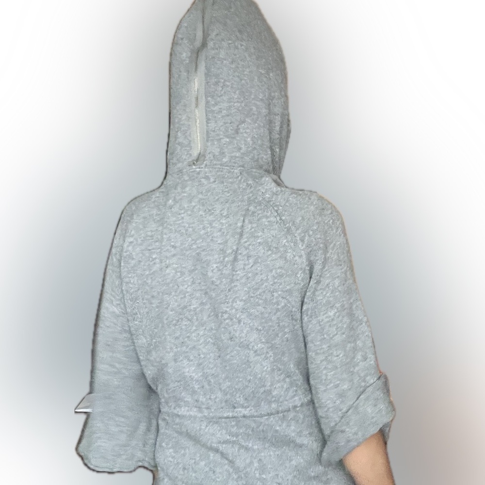 Sparrow for Anthropologie grey hoodie cardigan 3/4 sleeve adjustable Small - Picture 5 of 8